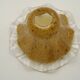 French vintage brown glass replacement shade with a clear frilled edge.