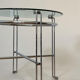 Chrome metal and glass tubular table