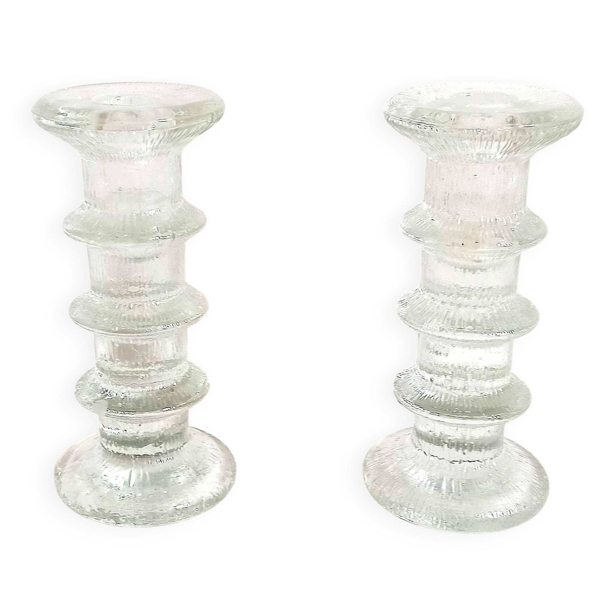 Pair of candlesticks Timo Sarpaneva for Littala 60s Height 14.5 cm