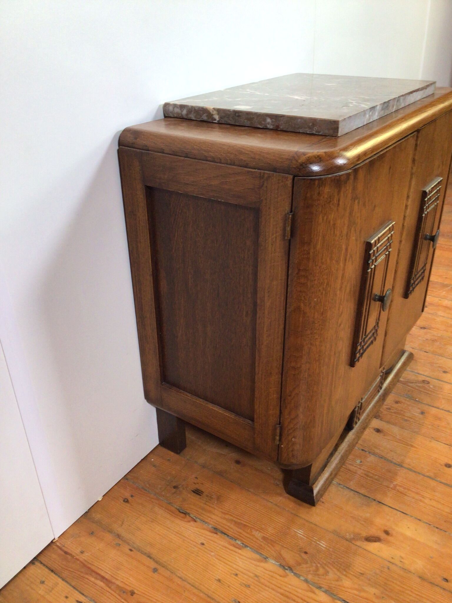 Art deco small cabinet with marble top