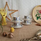 Set of 4 Villeroy & Boch cups and saucers - vintage
