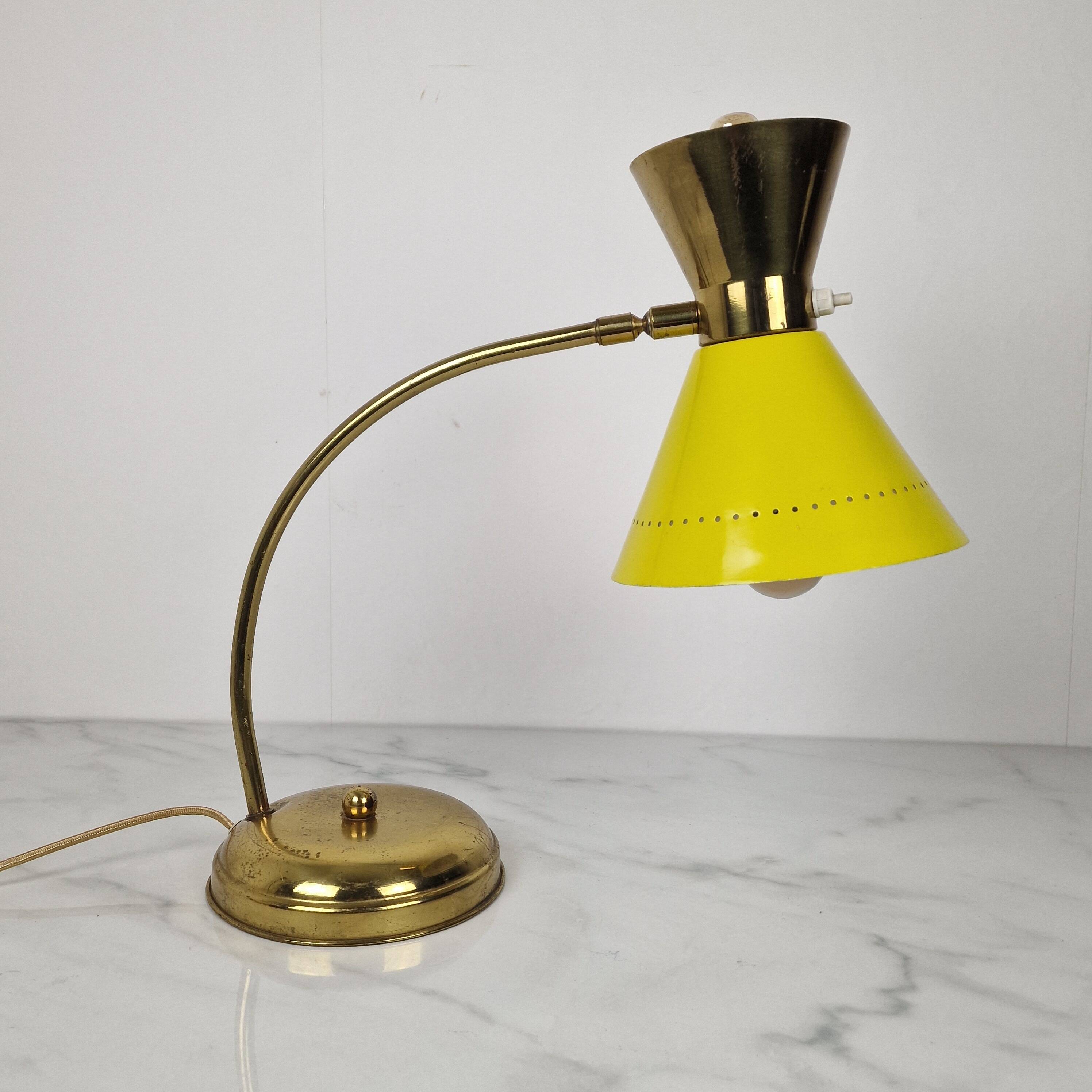 Brass Table Lamp Attributed to Hala Zeist, Netherlands, 1950s