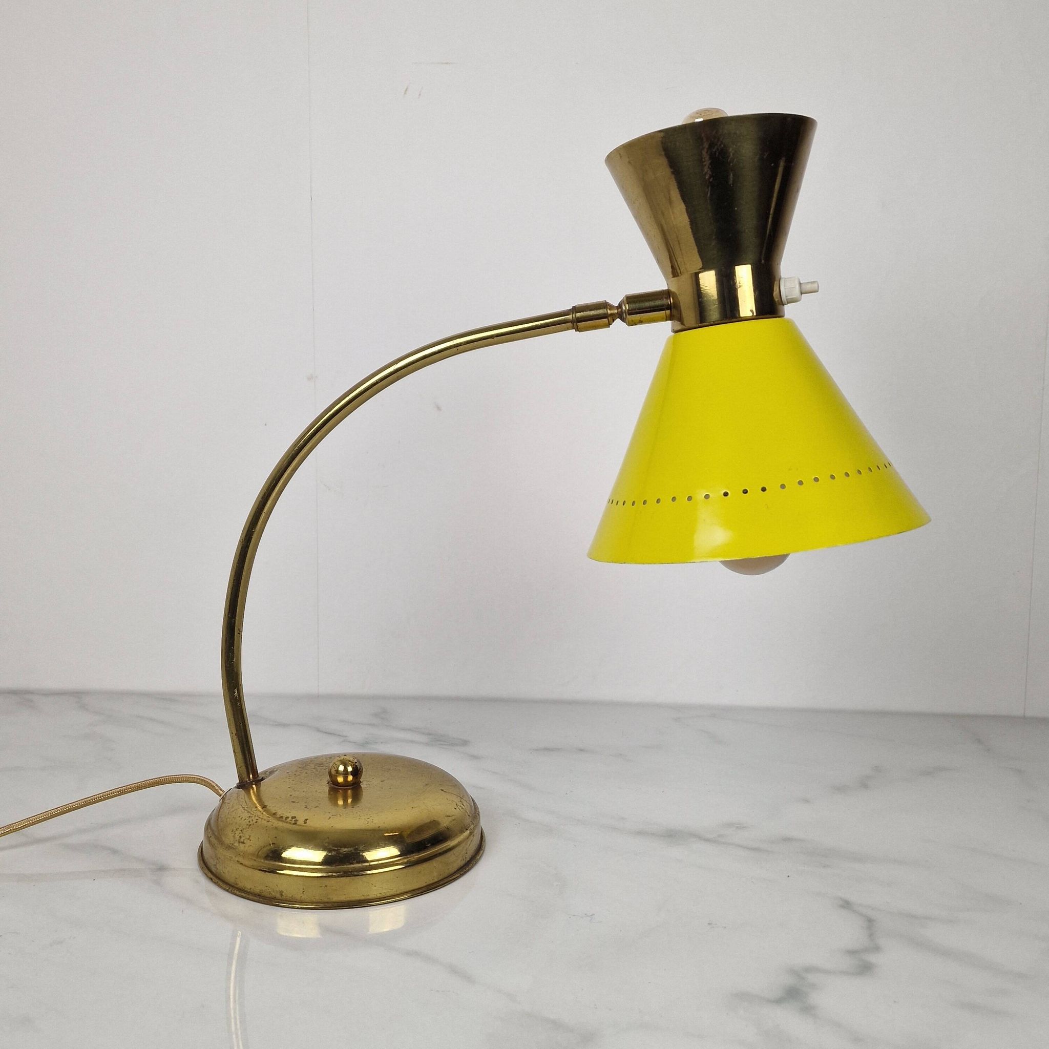 Brass Table Lamp Attributed to Hala Zeist, Netherlands, 1950s