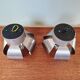 Pair of Space Age wall sconces in chrome metal, 1970s