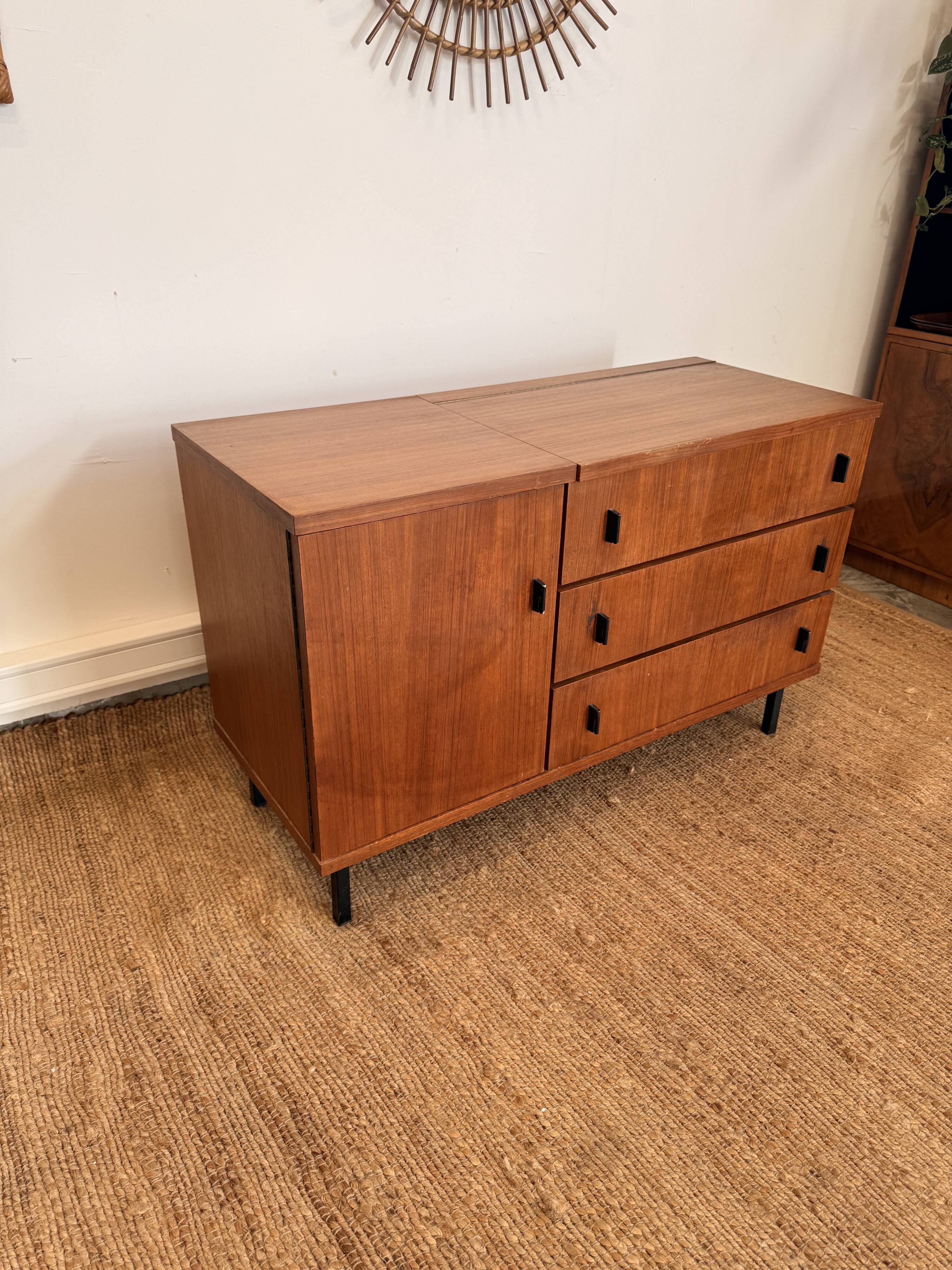 Coiffeuse de style scandinave en bois plaqué , années 70