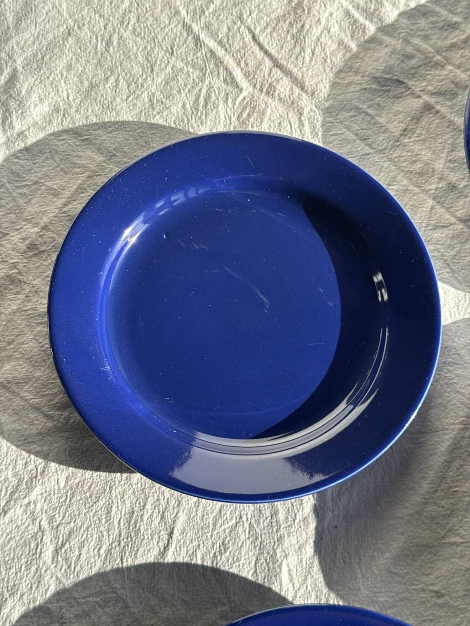 Set of 12 vintage blue ceramic plates D23