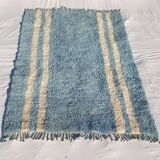 Tapis bleu marocain en laine 150cmx250cm