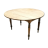 Round table in oak tapered feet with extension cords