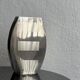 Decorative stainless steel vase with geometrical shapes imprinted, 1970's