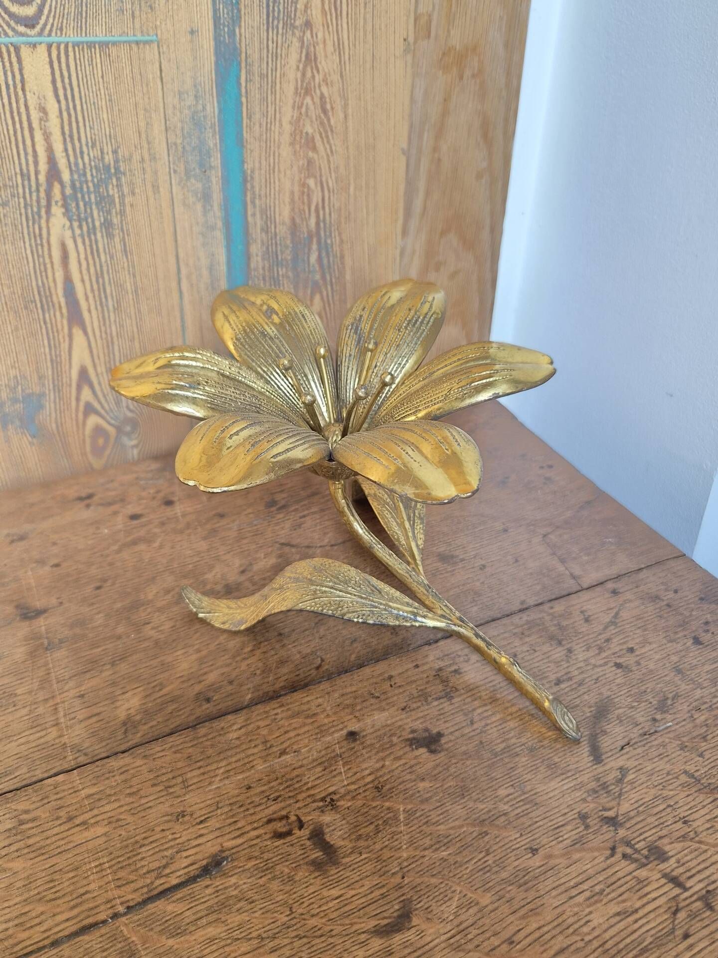 Vintage lotus flower ashtray in brass