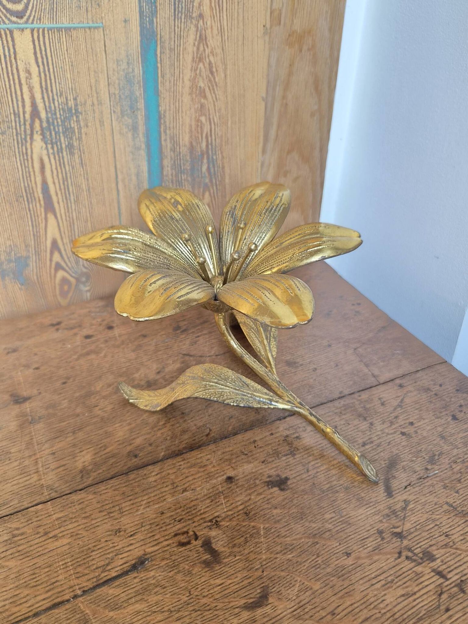 Vintage lotus flower ashtray in brass