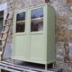 Renovated antique display cabinet – Lizard Green (Pure & Paint)