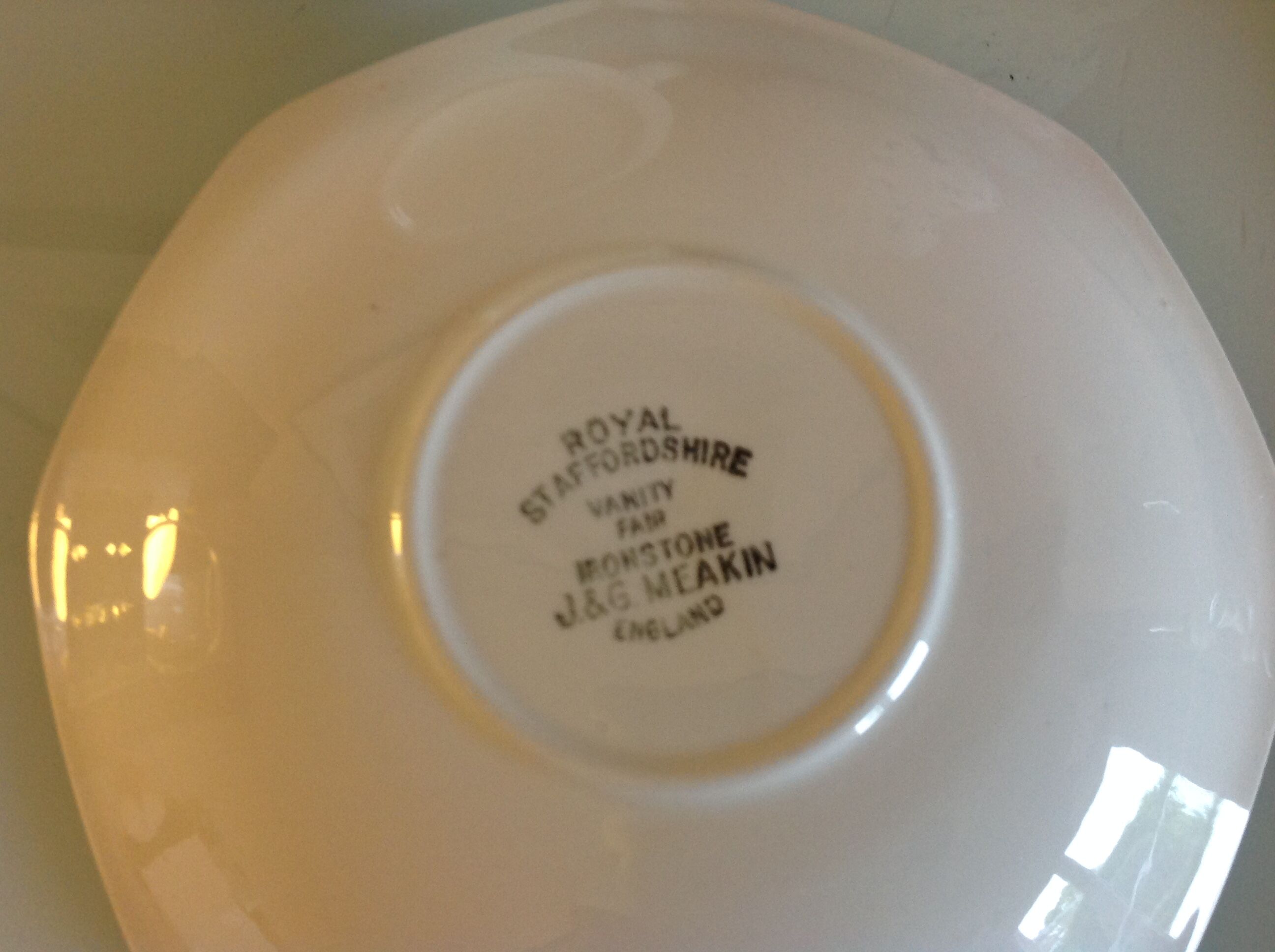 White ceramic tea set with blue flowers / vintage 70s