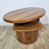 Solid teak TV table with swivel top, Silkeborg, Denmark, 1960s/1970s.