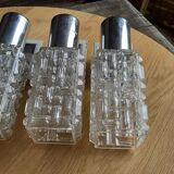 Vintage glass and aluminum wall lights