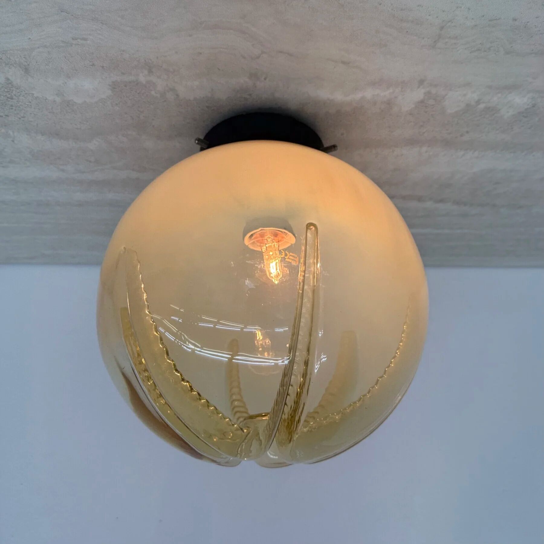 Mid-century Italian glass ceiling lamp, 1970s