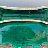 Vallauris dish in vintage asparagus green ceramic slip