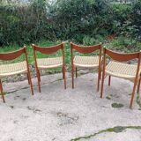 4 chaises Arne Wahl Iversen cordage neuf
