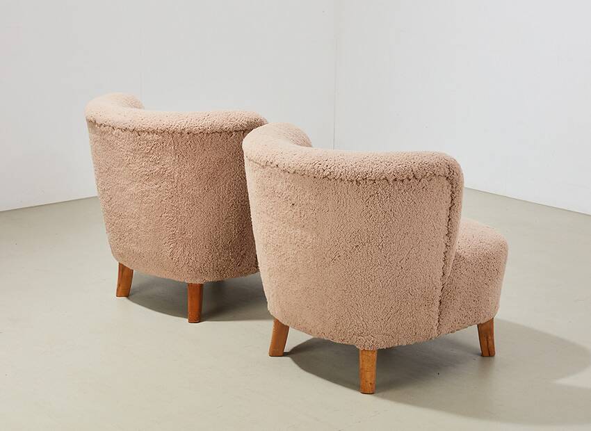 Pair of Swedish Lounge Chairs 1940s
