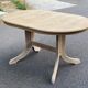 Extendable farmhouse dining table renovated in raw oak 20th century 185cm