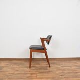 Mid-century danish teak and leather dining chair model 42 by Kai Kristiansen for Schou Andersen, 196