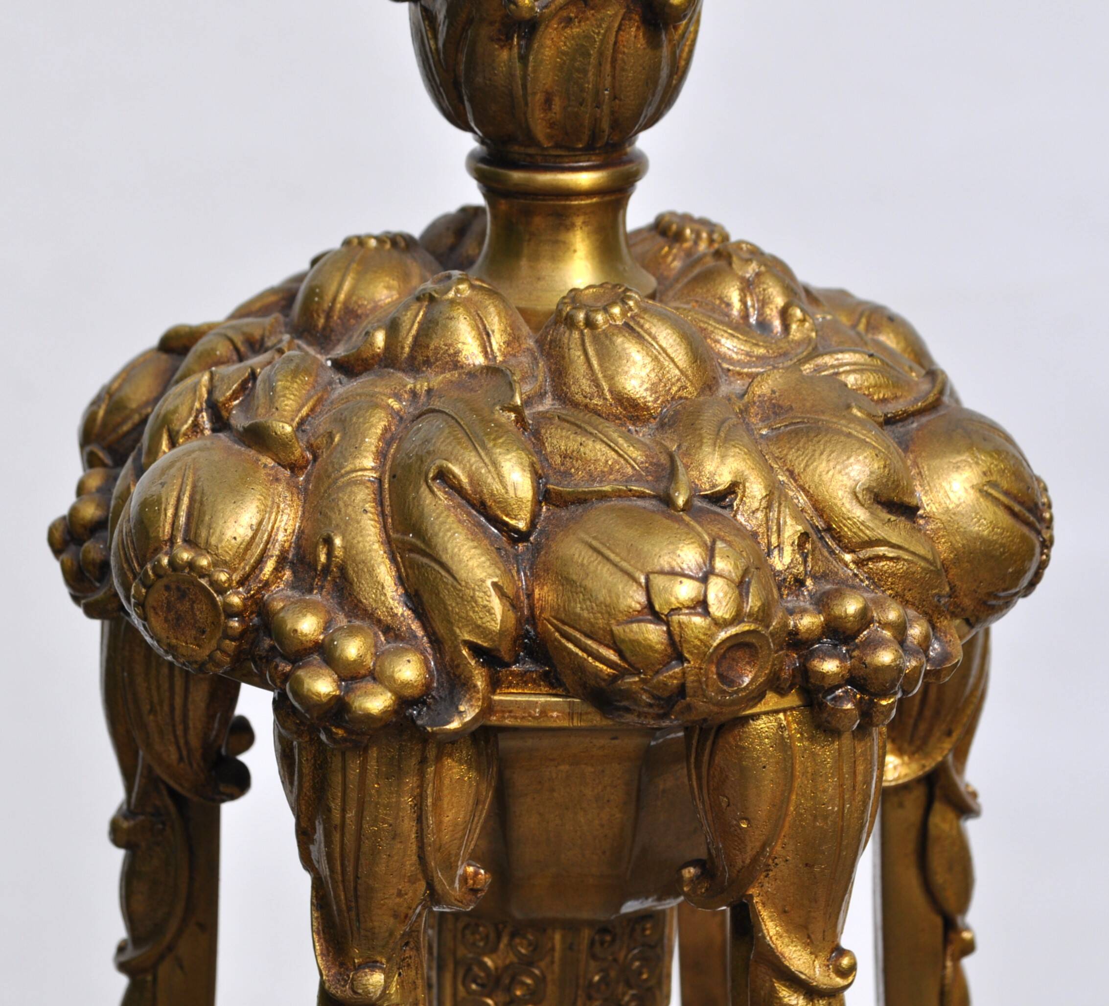 Muller frères Art Deco Chandelier - Bronze & Glass Paste - 1930s