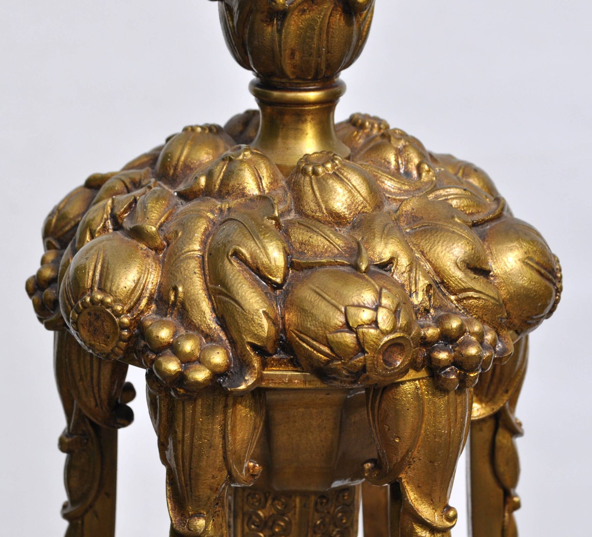 Muller frères Art Deco Chandelier - Bronze & Glass Paste - 1930s
