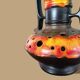 Vintage orange ceramic lamp - Fat Lava 1970 - Scheurich Workshops