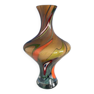 Multicolored opaline glass vase