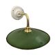 Vintage wall lamp in green enamelled sheet metal electrified to nine