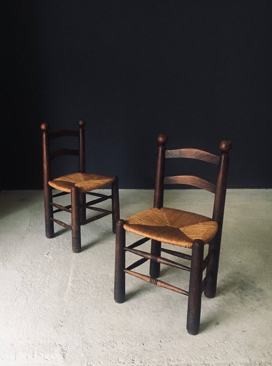 French Provincial Dining Chairs by Charles Dudouyt, France, 1940s, Set of 6