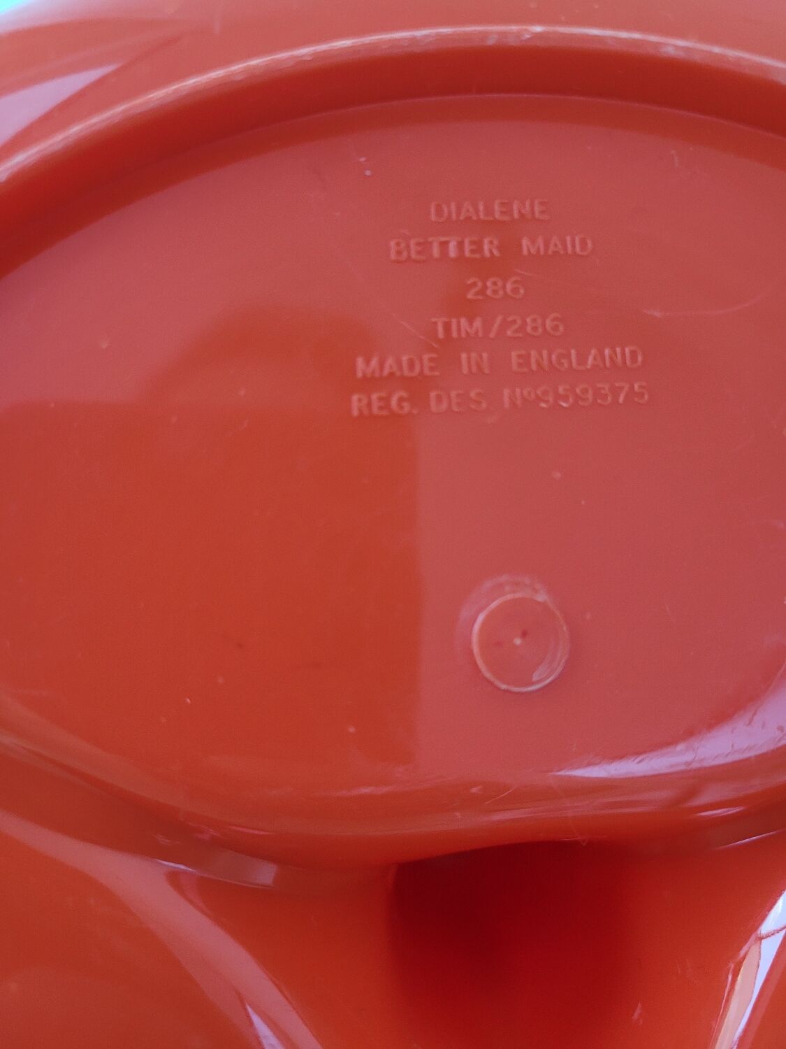 Serviteur en plastique orange vintage 70's Dialene Better Maid  made in England