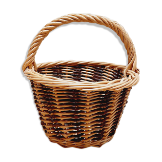 Panier osier bicolore