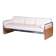 Bauhaus Tubular Sofa in Oak, Chrome-Plated Steel & High Quality Leather attributed to Hynek Gottwald, Czech, 1930s