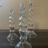 Trio de bougeoirs design en verre soufflé