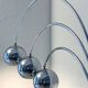 Sculptural Space Age Arco Floor Lamp, Chrome Metal, Three Lights, Reggiani