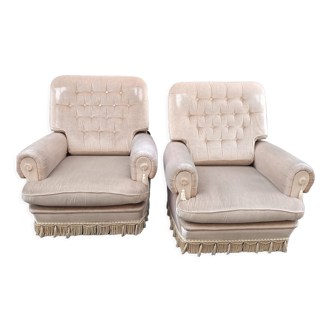 Vintage velvet armchairs