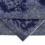 Hand-Knotted Vintage Turkish 1980s 183 cm x 279 cm Blue Rug