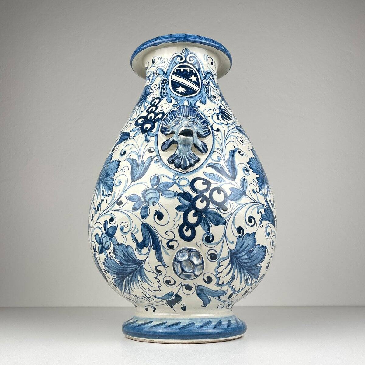 Large Blue Ceramic Vase by Ima for Montelupo Florentino, Italy, 1980s
