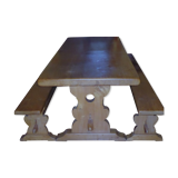 Table de Monastère en Orme et ses 2 bancs