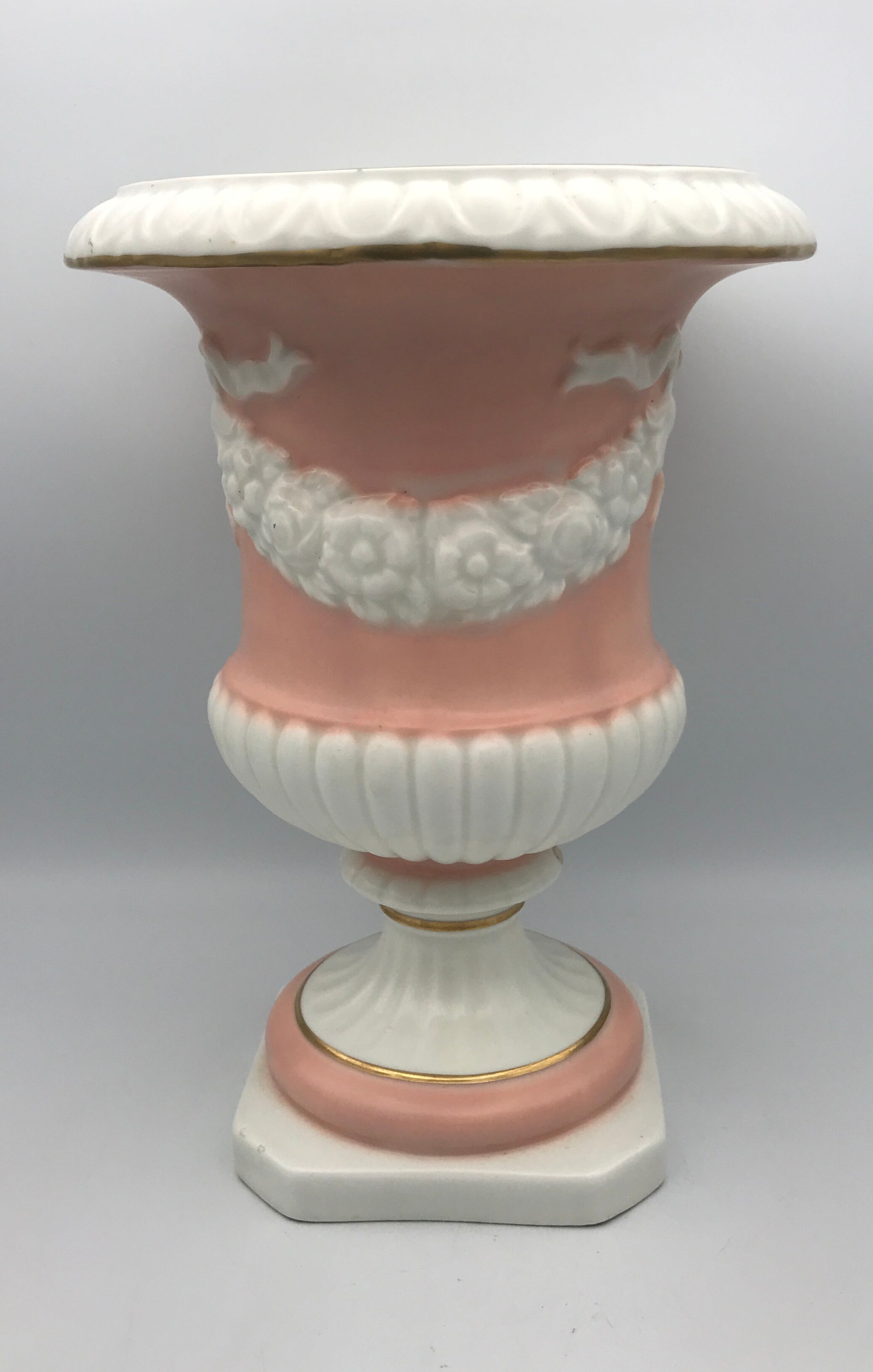 Medici VASE in enamelled earthenware with floral frieze decoration, signed and numbered