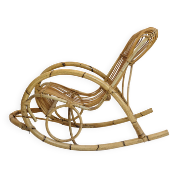 Rohe Noordwolde, rattan rocking chair from the 60s-70s.