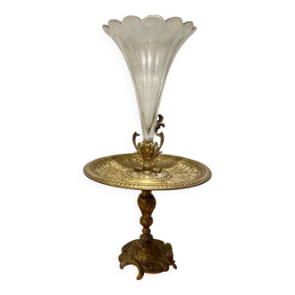 Centre de table bronze et cristal