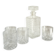 Glass whisky carafe with 4 glasses