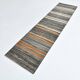 Tapis de couloir Kilim rayé marron crème 2x9, tapis de cuisine, 69x272 cm