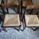 Natural wooden chair, headband backrest, mulched seat