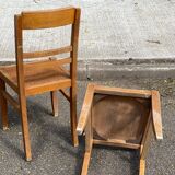 2 chaises de bistrot scandinaves en bois 1950