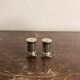Salt and Pepper Shaker Doric Column Fluted Silver-Plated Metal Neo-Classical