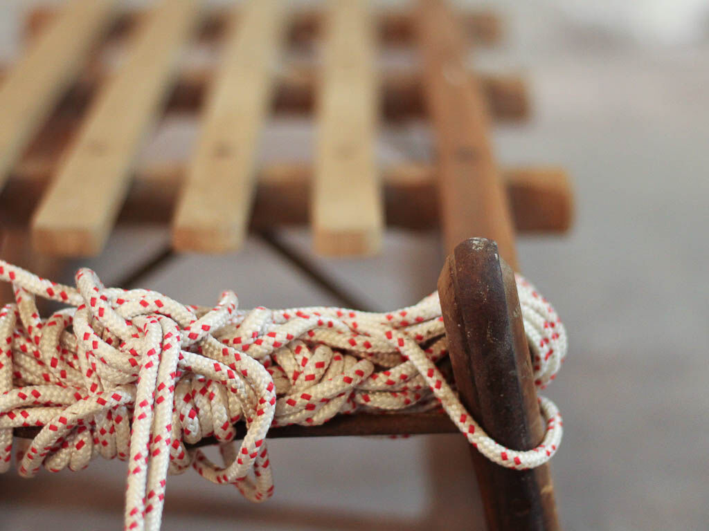 Old wooden sledge 2 people, 50s