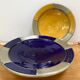 Large hollow plate in blue ceramic from Morocco